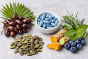 Prostavive ingredients including saw palmetto pumpkin seed and zinc